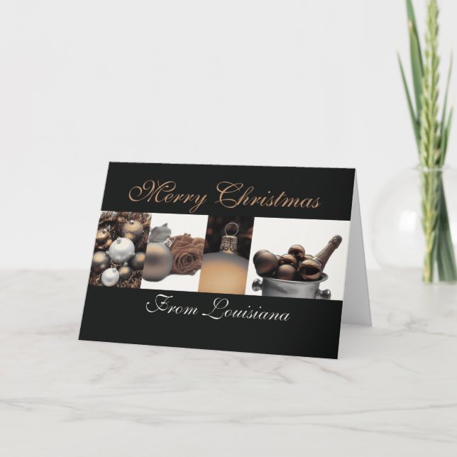 Festividades Cartão de Natal da Louisiana, específico do estado (Frente)