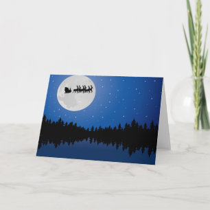 Festividades Cartão de Natal da lua do papai noel