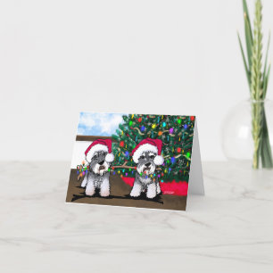 Festividades Cartão de Natal da Miniatura KiniArt Schnauzer