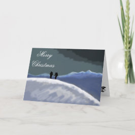 Festividades cartão de Natal da montanha