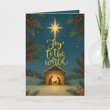 Cartão de Natal da Natividade da Noite de Inverno 