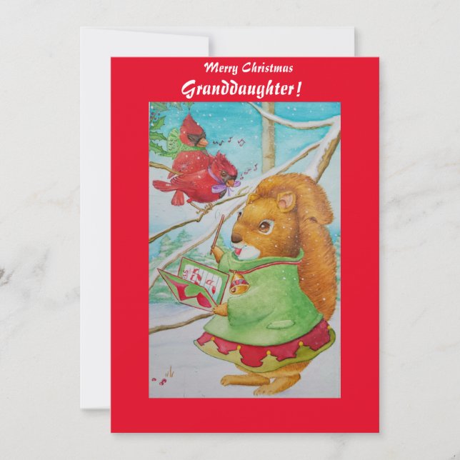 Festividades Cartão de Natal da neta doce (Frente)