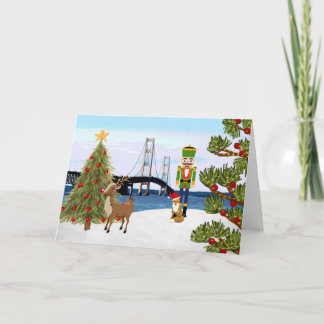 Festividades Cartão de Natal da Ponte Mackinac