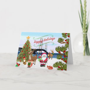 Festividades Cartão de Natal da Ponte Mackinac
