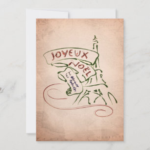 Festividades Cartão de Natal da torre Eiffel de Joyeux Noël