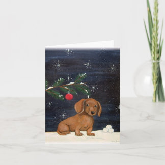 Festividades Cartão de Natal Dachshund