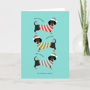 Festividades Cartão de Natal Dachshund