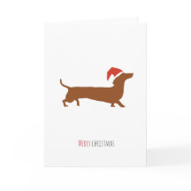 Cartão de Natal Dachshund para Papais noeis bonito