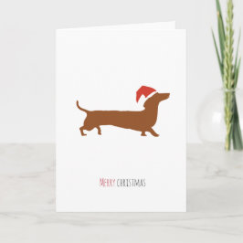 Festividades Cartão de Natal Dachshund para Papais noeis bonito