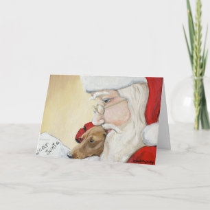Festividades Cartão de Natal "Dachshund Request for Papai noel"