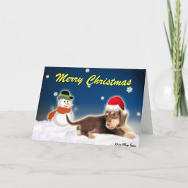Festividades Cartão de Natal Dachshund Snowman