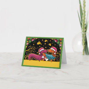 Festividades Cartão de Natal Dachsund