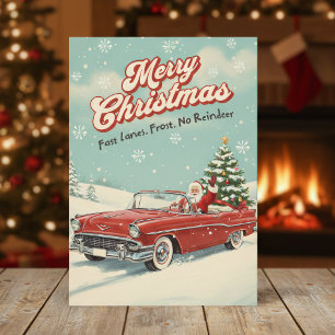 Festividades Cartão de Natal de 1950 com Papai Noel Retrô
