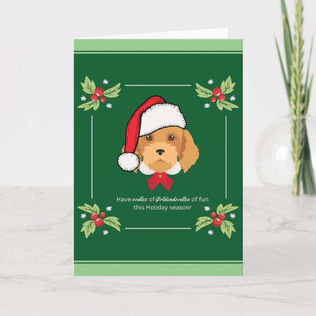 Festividades Cartão de Natal de 5 x 7 pol. Goldendoodle (Frente)