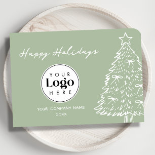 Festividades Cartão de Natal de Agradecimento com Logotipo Pers