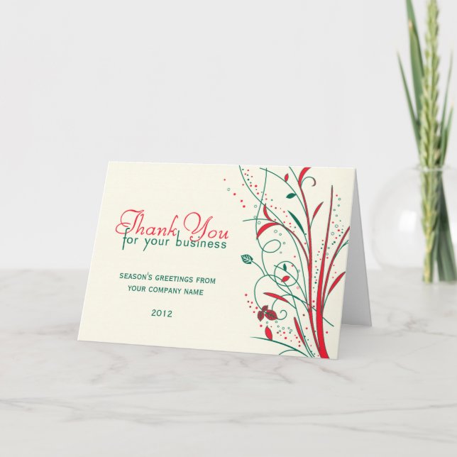 Festividades Cartão de Natal de Agradecimento Empresarial (Frente)