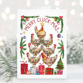 Festividades Cartão de Natal de Amor de Frango Feliz