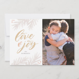 Festividades Cartão de Natal de Amor e Alegria com Pincel de Aq