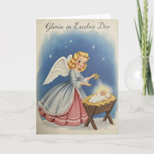Festividades Cartão de Natal de Anjo de Natal Vintage