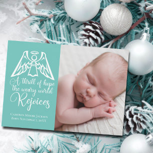 Festividades Cartão de Natal de Anjo para Bebê Religioso Eleg