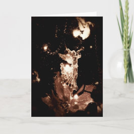 Festividades Cartão de Natal de Anjo Sepia