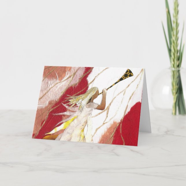 Festividades Cartão de Natal de Anjo Triunfante (Frente)