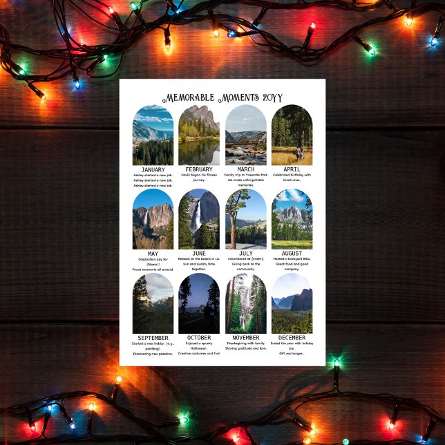 Festividades Cartão de Natal de Ano em Revisão com 12 Fotos (A Year Full of Joy: Celebrating Family Milestones)