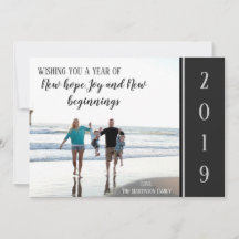 Cartão de Natal de Ano Novo 2019 Família Elegante