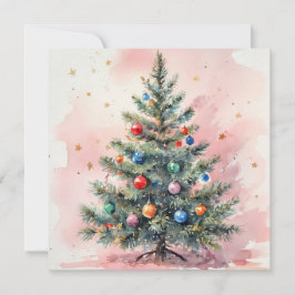 Festividades Cartão de Natal de Aquarela.