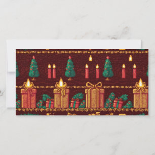 Festividades Cartão de Natal de Arcade Retroativo com Fotografi