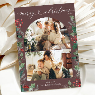 Festividades Cartão de Natal de Arch de Fotografia 2 Mauve Botâ