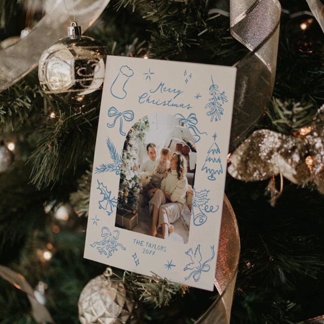 Festividades Cartão de Natal de Arco Desenho Mão (Criador carregado)