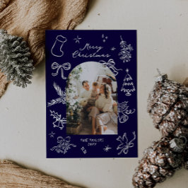 Festividades Cartão de Natal de Arco Desenho Mão