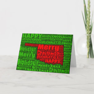 Festividades Cartão de Natal de Arte do Texto do Oklahoma Map