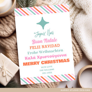 Festividades Cartão de Natal de Árvore de Múltiplos Idiomas
