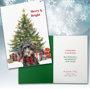 Festividades Cartão de Natal de Árvore de Natal com Cachorro Ca