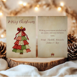Festividades Cartão de Natal de árvore de Natal em patchwork vi