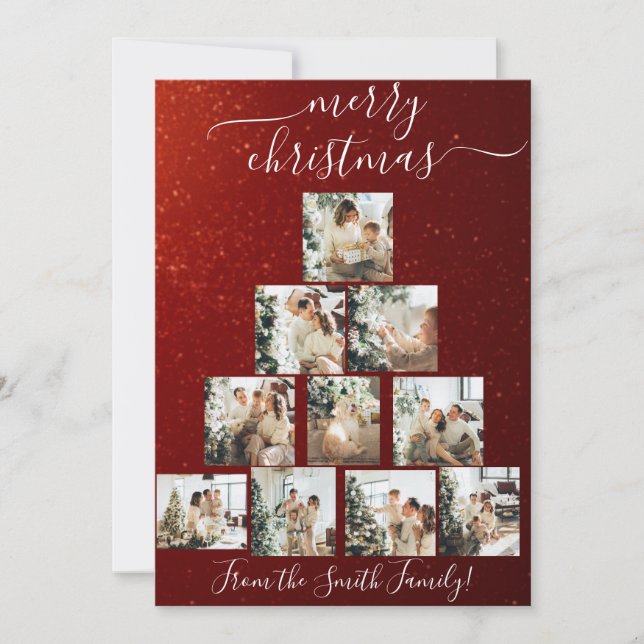 Festividades Cartão de Natal de Árvore de Natal Personalizado (Frente)