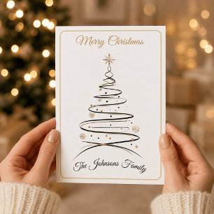 Festividades Cartão de Natal de Árvore Minimalista Elegante Mod