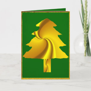 Festividades Cartão de Natal de Árvore ouro