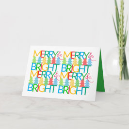 Festividades Cartão de Natal de Árvores Coloridas