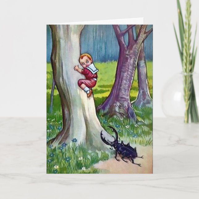 Festividades Cartão de Natal de Ataque ao Inseto Vitoriano (Frente)