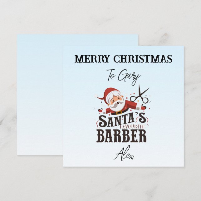 Festividades Cartão de Natal de Barber Personalizado (Frente/Verso)