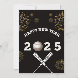 Festividades Cartão de Natal de beisebol Feliz Ano Novo 2025