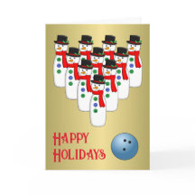 Cartão de Natal de Boliche de Neve Dobrado