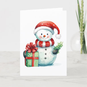 Festividades Cartão de Natal de Boneco de Neve Caprichoso – Saz