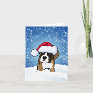Festividades Cartão de Natal de Boxer de Inverno
