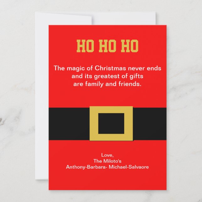 Festividades Cartão de Natal de Buckle do Papai noel Belt (Frente)