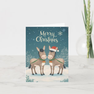 Festividades Cartão de Natal de Burros Alegres