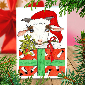 Festividades cartão de Natal de cabra por Nicole Janes